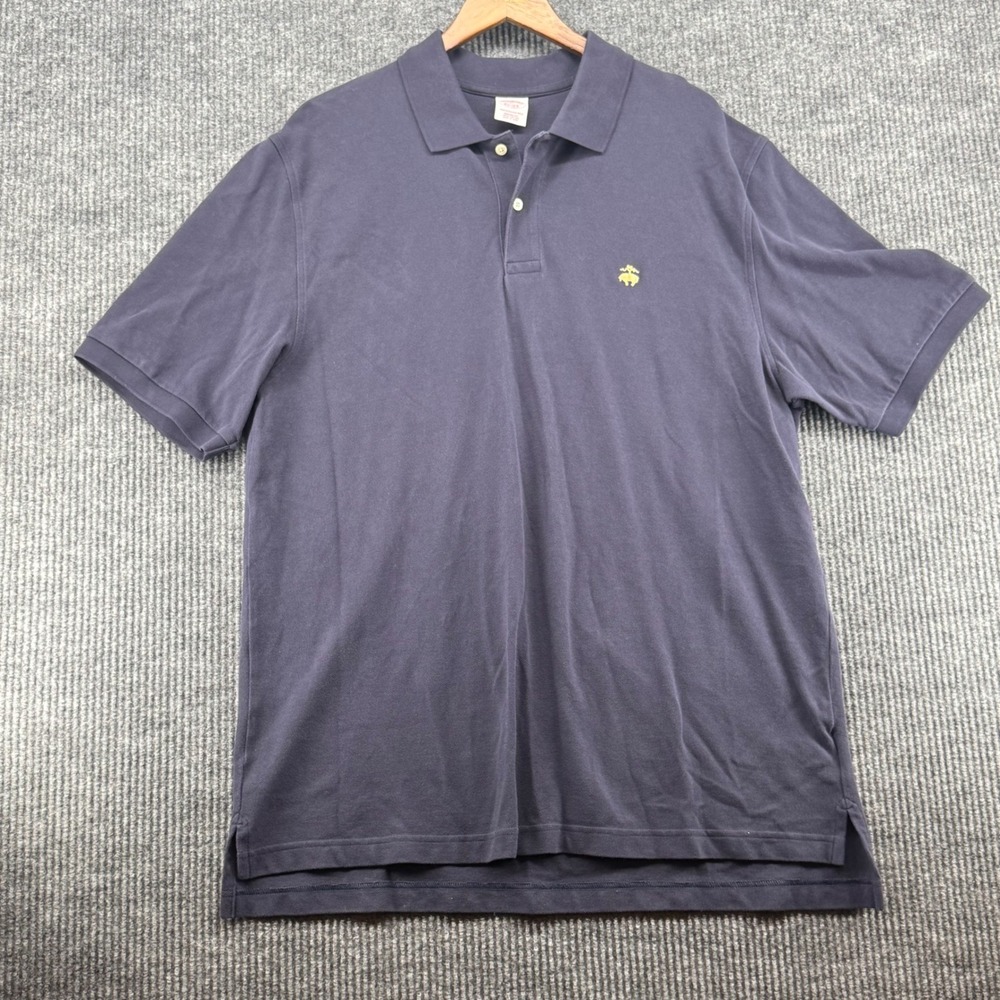 Brooks Brothers Polo Shirt Mens XL Navy Blue Excellent Performance Original Fit